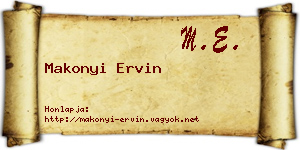 Makonyi Ervin névjegykártya